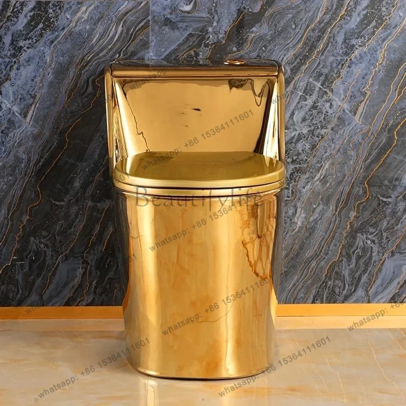 LXCreative Art Low-Cistern Toilet gold Toilet Bathroom Ceramic GoldSSS