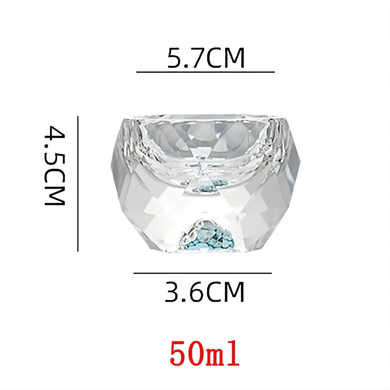4pcs 50ml Crystal Faceted Liquor Glasses Set Vodka Whiskey Spirits Glasses Turquoise / Golden Wine Cup Soju Brandy Bar Utensils