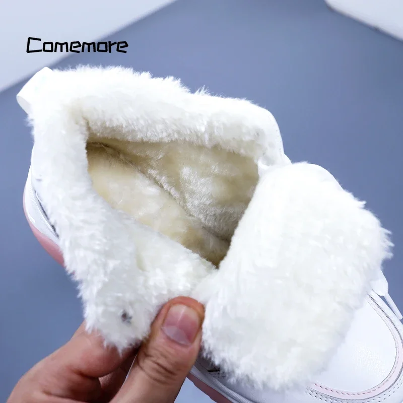 Comemore Female Platform Sport Shoes Winter Women High Top Sneakers Zapatillas Mujer 2023 Woman Plush Warm Casual Sport Sneakers