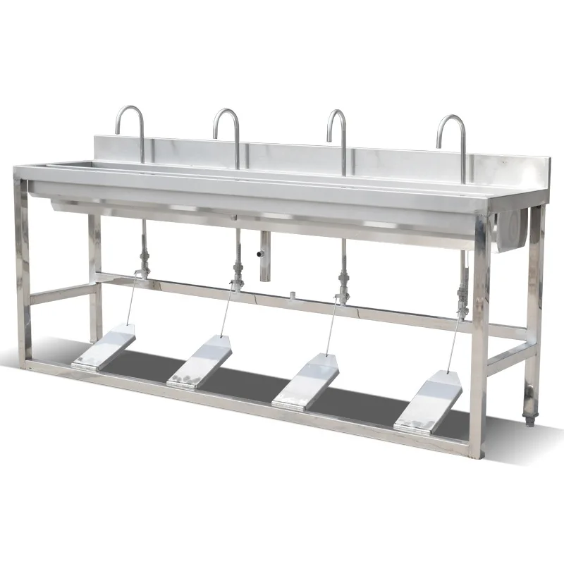 

Педальная раковина из нержавеющей стали, больничный бассейн для мытья и дезинфекции рук, раковина для мытья рук с педалью можно настроить