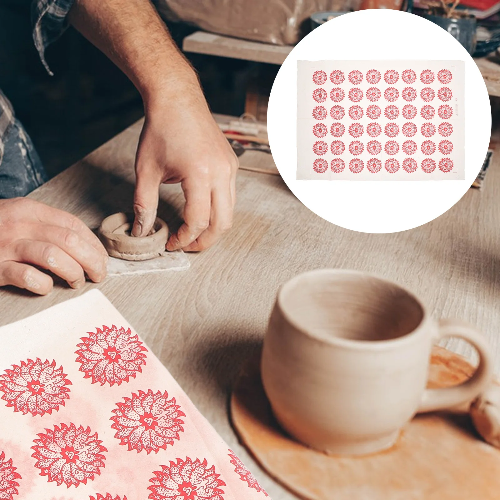 

40pcs Plastic Table Decor Ceramic Decals Pottery Transfers Underglaze Flower Sticker Clay Craft Sheets For Artists Pottery Tools