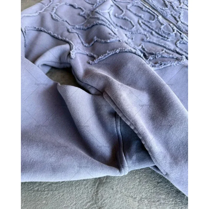 American Y2K Harajuku Retro gotico punk ricamato con cerniera giacca con cappuccio da uomo tendenza casual felpa oversize da donna Street wear