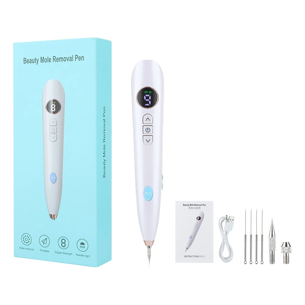 Penna per rimozione verruca elettrica USB a 9 livelli Penna per rimozione verruca per macchie scure Penna per rimozione lentiggine facciale Penna elettrica per rimozione verruche della pelle