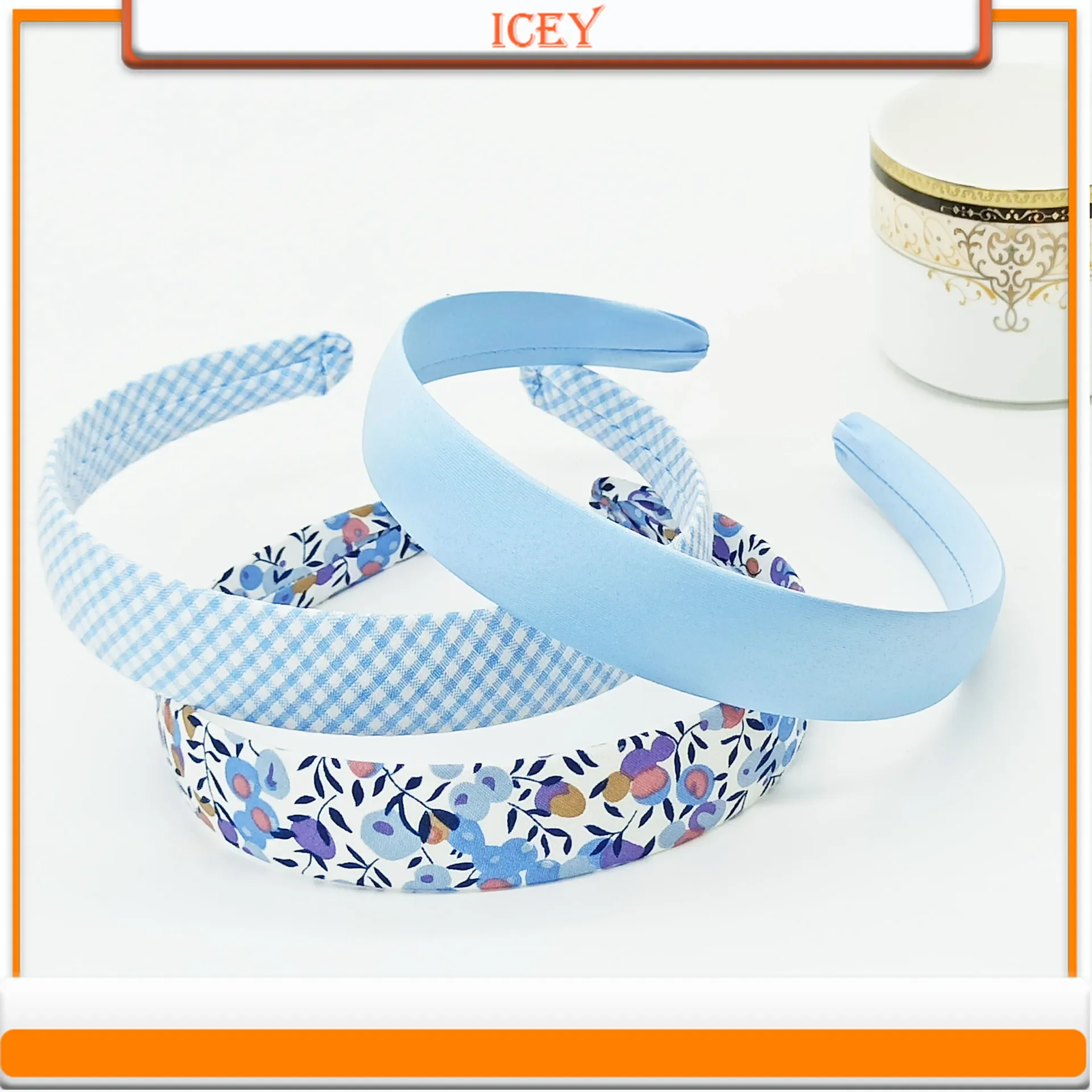 Icey Beauty Fresh Small Floral Plaid Solid Color Hair Band Sen Women's Hair Clip Makeup Face Wash Headband Mixed Batch