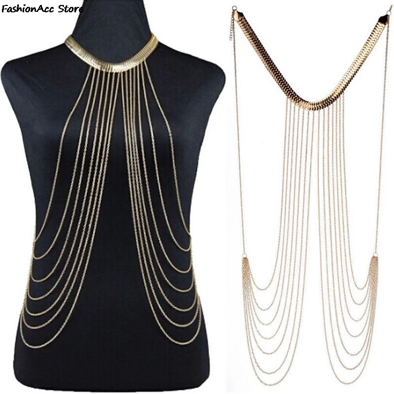 2021 Fashion Sexy Chain Women Necklaces Pendants Tassel Alloy Punk Long New Designer Female Jewelry