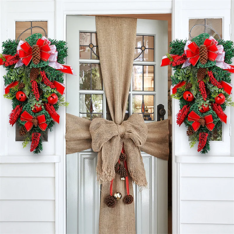 Christmas Wreath Atmosphere Exquisite Scene Props Festive Upside Down Tree Exquisite Details High Quality Front Door Decor