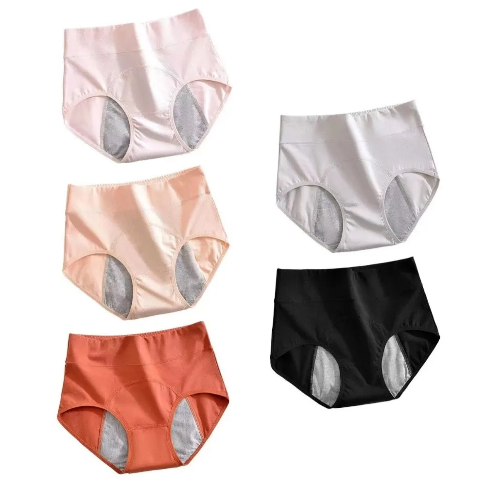 Einfache Baumwoll-Periodenunterhose mit hoher Taille, atmungsaktive Menstruationsunterwäsche, antibakteriell, auslaufsicher, physiologische Unterwäsche, Postpartum – Detail 2