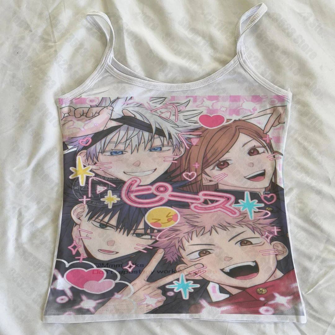 Sommer Y2K Stil Brief Drucken Punk Slim fit Baby Tank Ästhetische Emo Mädchen Print Tank Tops Gothic Y2k Druck Frauen Kleidung 90er Jahre