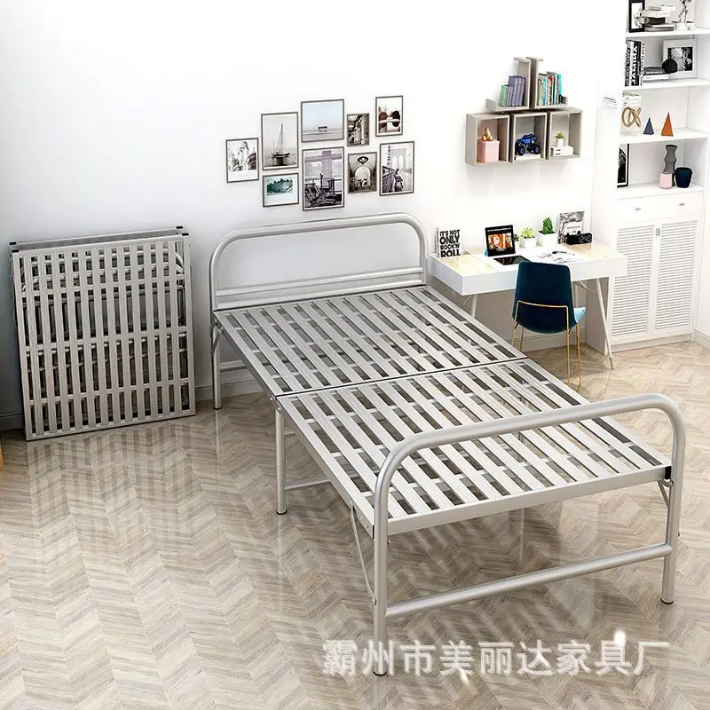 LH folding bed, reinforced with hard board for construction site rental housing, foldable and thickened, household foldable type