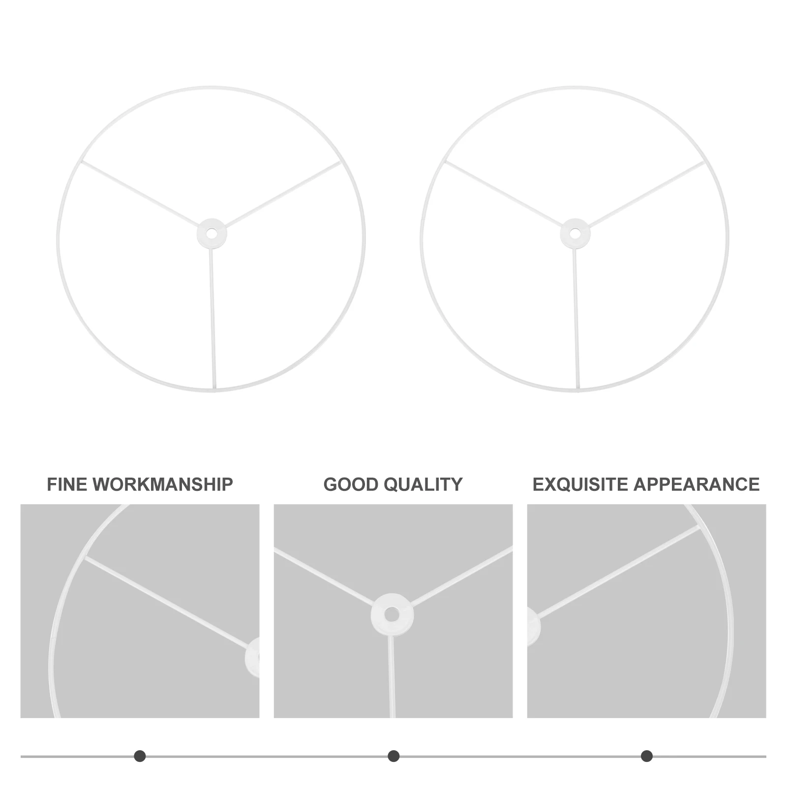 

2pcs Round Lampshade Frame Round E27 20CM Light Accessory Metal Frame Durable Lighting Fixture Holder Anti Rust