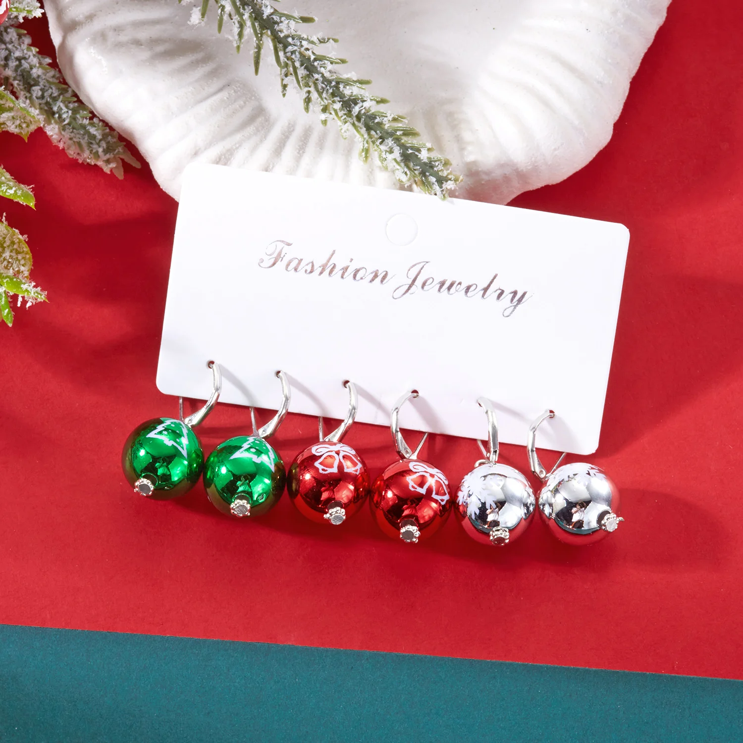 

3 Pairs/Set Cute Christmas tree Pattern Earrings for Women Festive Bow Snowflake Silver Color Earring Party Jewelry Accessorie