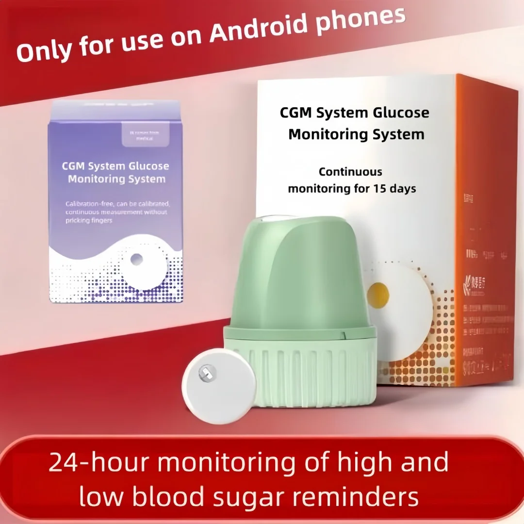 Medidor de glucosa en sangre AidexX con sensor, monitorización en tiempo real las 24 horas, medidor de glucosa en sangre GX-01S con monitorización continua durante 15 días