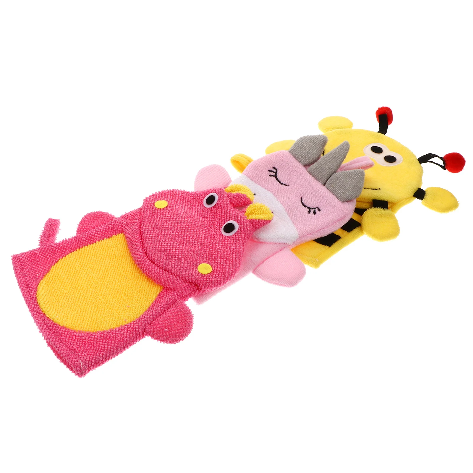 

3Pcs Bath Gloves Cartoon Shower Mitts Sponge Scrubber Soft Comfortable Shower Bath Sponge