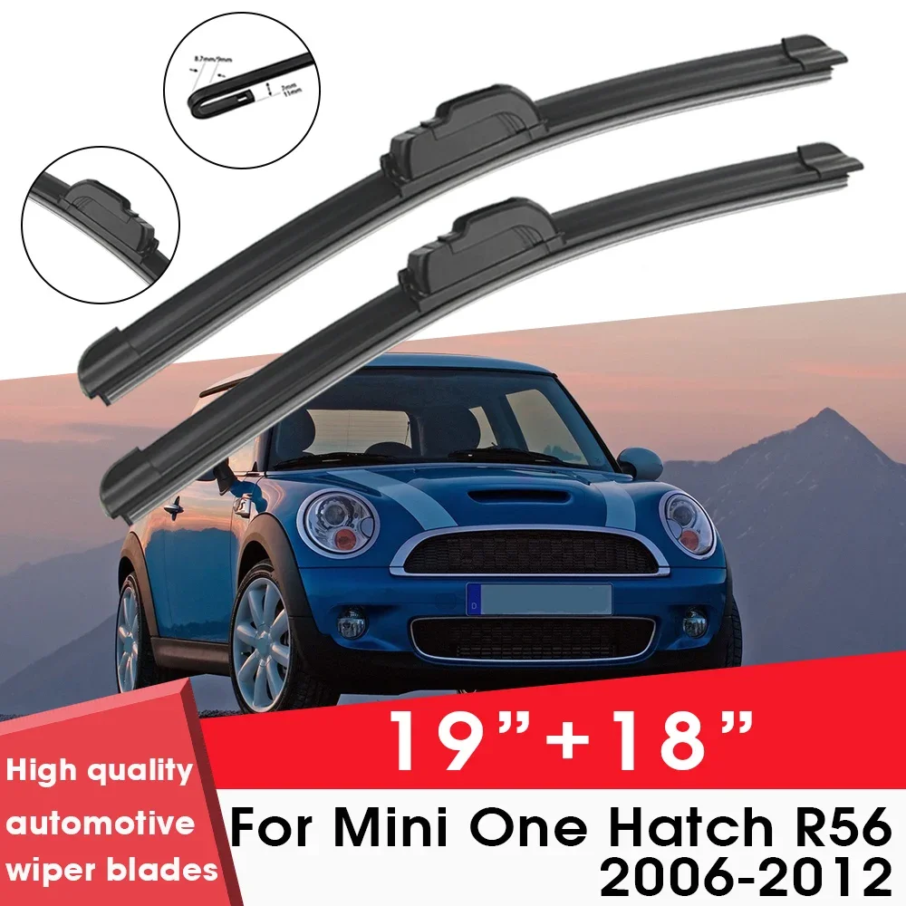 

Car Wiper Blade Blades For Mini One Hatch R56 2006-2012 19"+18" Windshield Windscreen Clean Rubber Silicon Cars Wipers