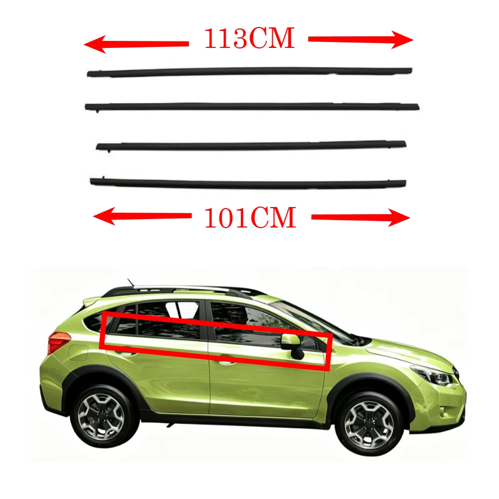 4 Pcs Sets 61280-FJ011 Black Outer Door Window Weatherstrip Molding for Subaru XV 2011-2017