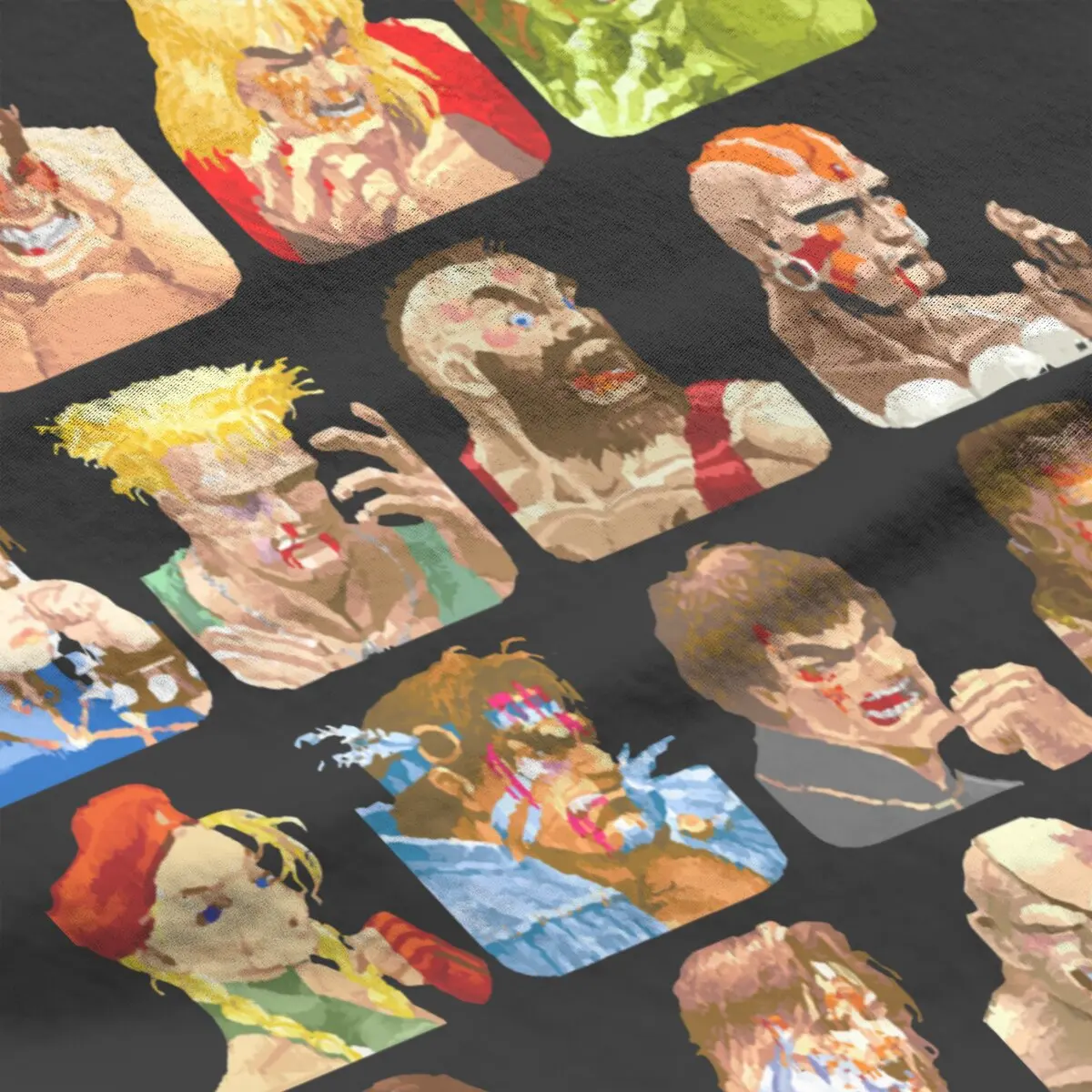 Men's Defeated Portraits Super Street Fighter video game T Shirts for men Pure Cotton printed Clothing Casual Unique T-Shirt