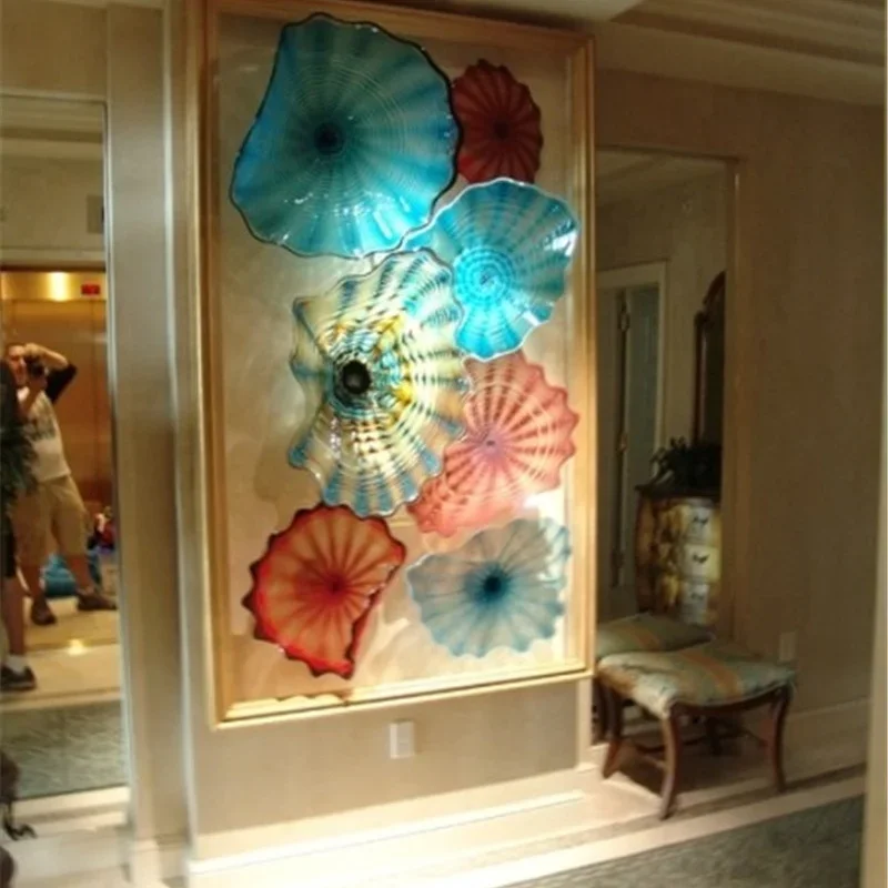 Newest Flower Design Decorative Wall Panels Home Accessories  Glass Wall Hanging Decoration