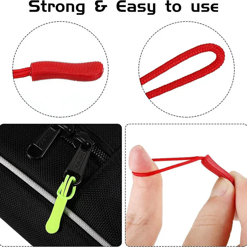 10szt Zipper Pull Puller End Fit Rope Tag Replacement Clip Broken Buckle Fixer Zip Cord Bag Suitcase Tent Backpack Zipper Head