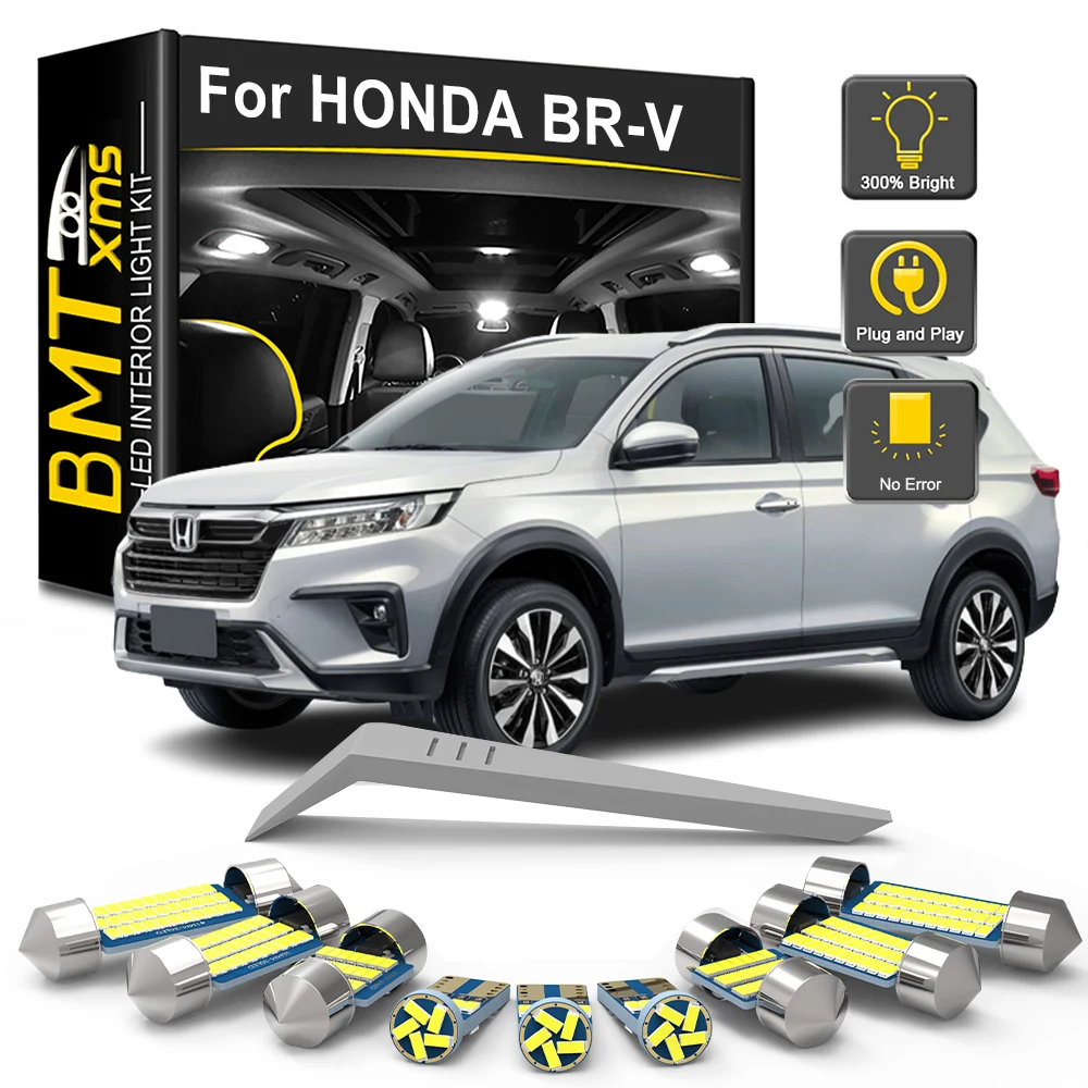 BMTxms 6Pcs LED Interior Light Bulb Kit For Honda BR-V BRV 2022 2021 2020 2019 2018 2017 2016 Car Dome Map Trunk Lamp Canbus