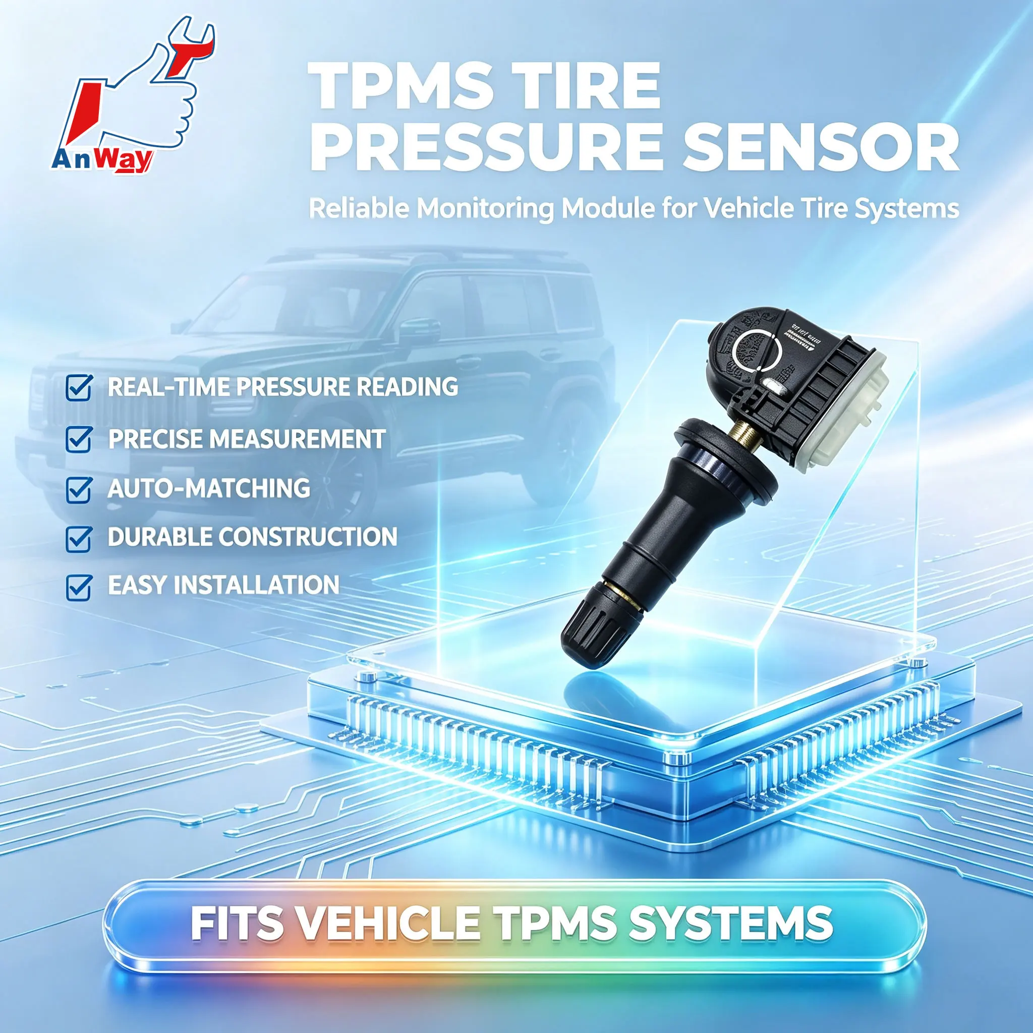 Custom Fit Car Tire Pressure Sensor For Haval Menglong 2024-2026 Auto Learn TPMS Sensor Replacement Tire Pressure Monitor System