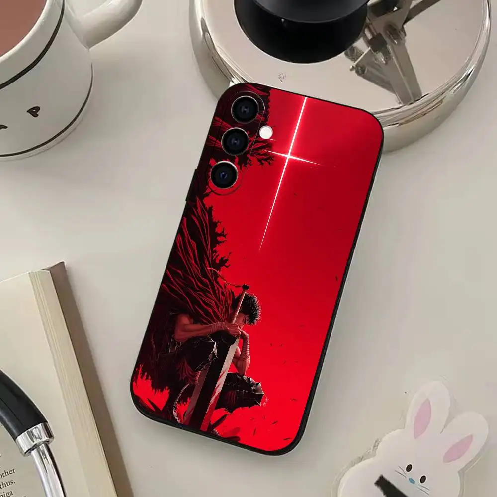 حافظة هاتف Comic B-BerS-serk لهاتف سامسونج جالاكسي A73، A72، A71، A70، A53، A52، A51، غطاء أسود ناعم آخر #5