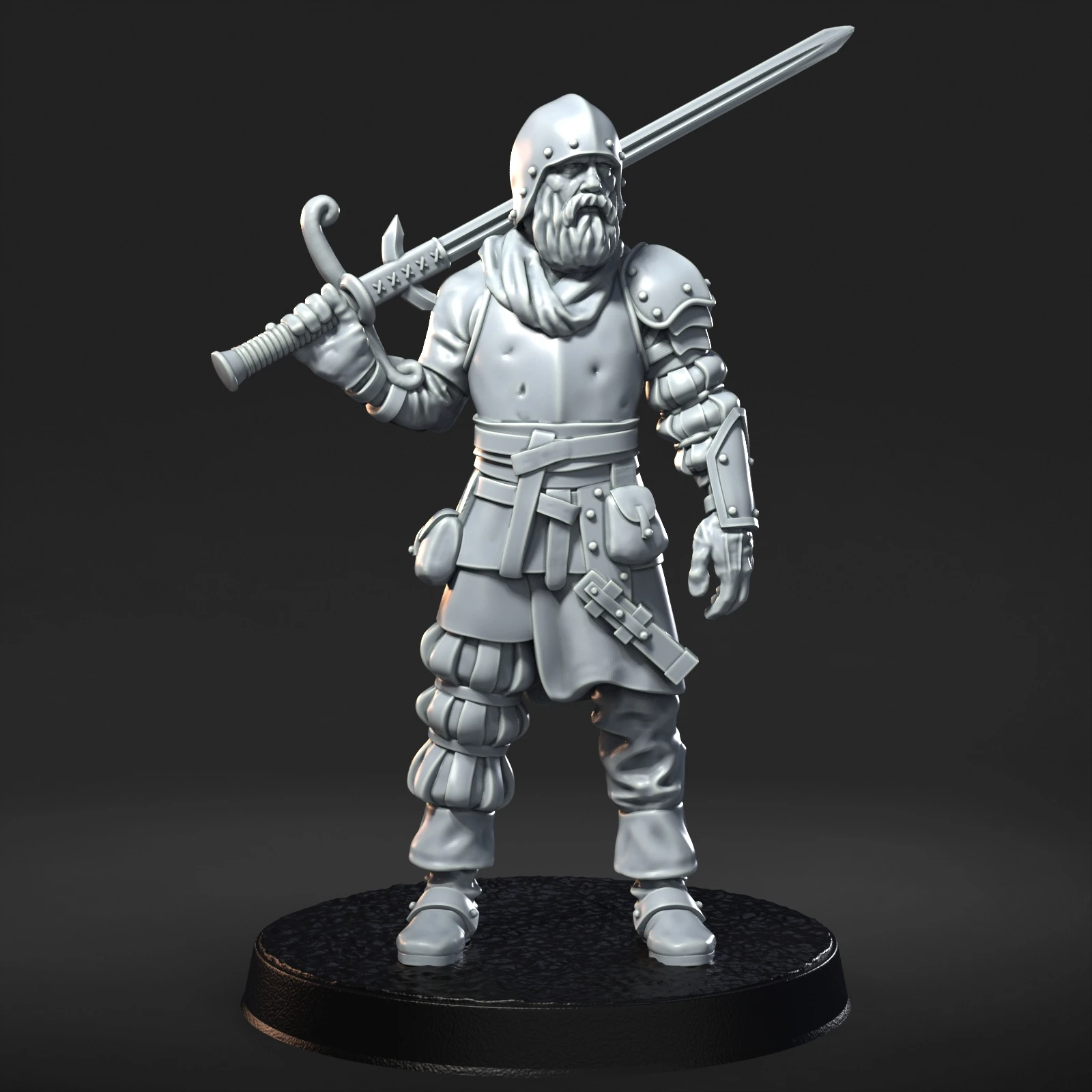 Figura guerrero medieval resina sin pintar para juegos rol coleccionismo - imagen 4