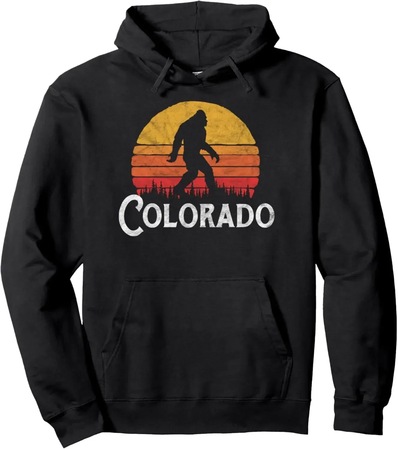 Retro Colorado Bigfoot Silhouette Sun Hoodie - Believe!