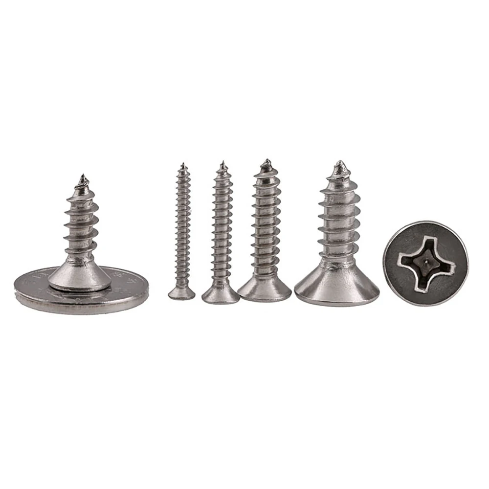 Yiqianyuan M2 M2.2 M2.6 M3 GB846 SUS316 ze stali nierdzewnej wpuszczane krzyżowo z łbem stożkowym Phillips wkręty samogwintujące wkręt do drewna