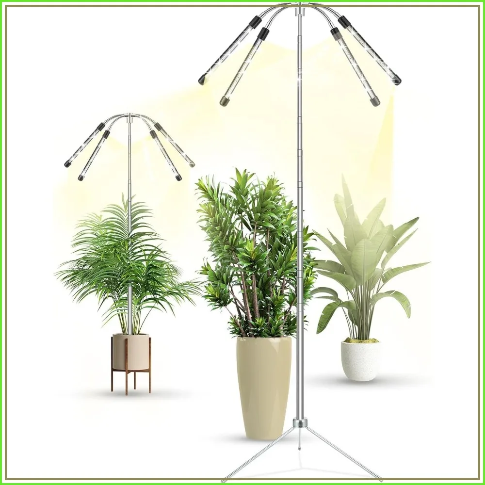 

Full Spectrum Grow Light for Indoor Plants, 15-62" Adjustable Tripod Stand, Auto Timer, Ideal for All Plant Sizes