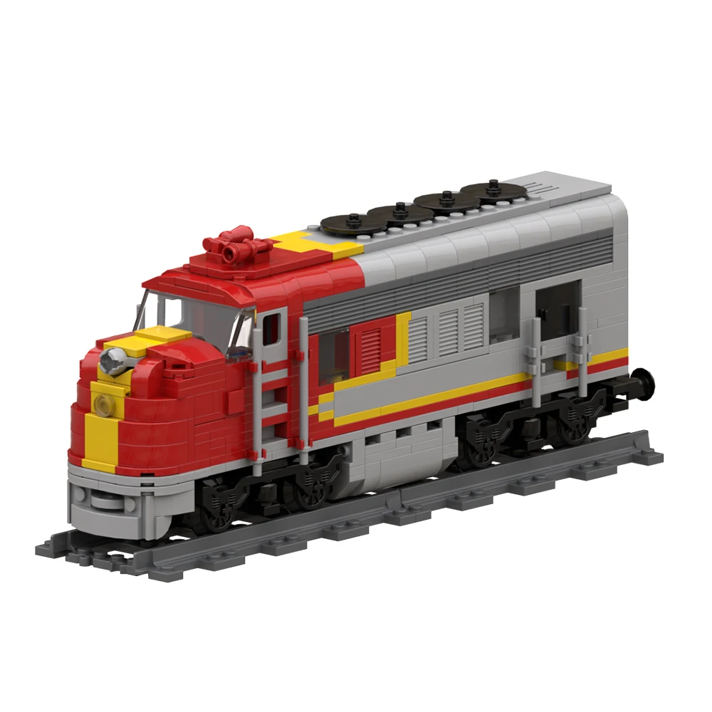 

Heavy Duty Passenger Locomotive Santaed Fe Super Chief Train Building Block Set Railway Track Wagon Truck Bricks Toys for Kids