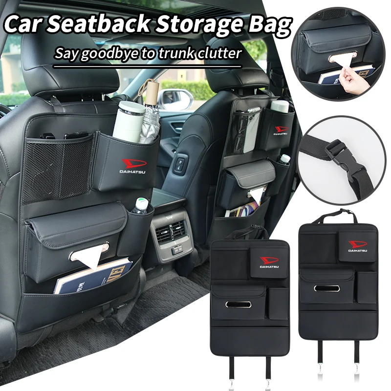 Organizador para el respaldo del asiento del coche, almohadilla anti-patadas, bolsa de almacenamiento para el maletero, accesorios para Daihatsu Terios, Sirion, Mira, Materia, Rocky, YRV, Feroza, Char