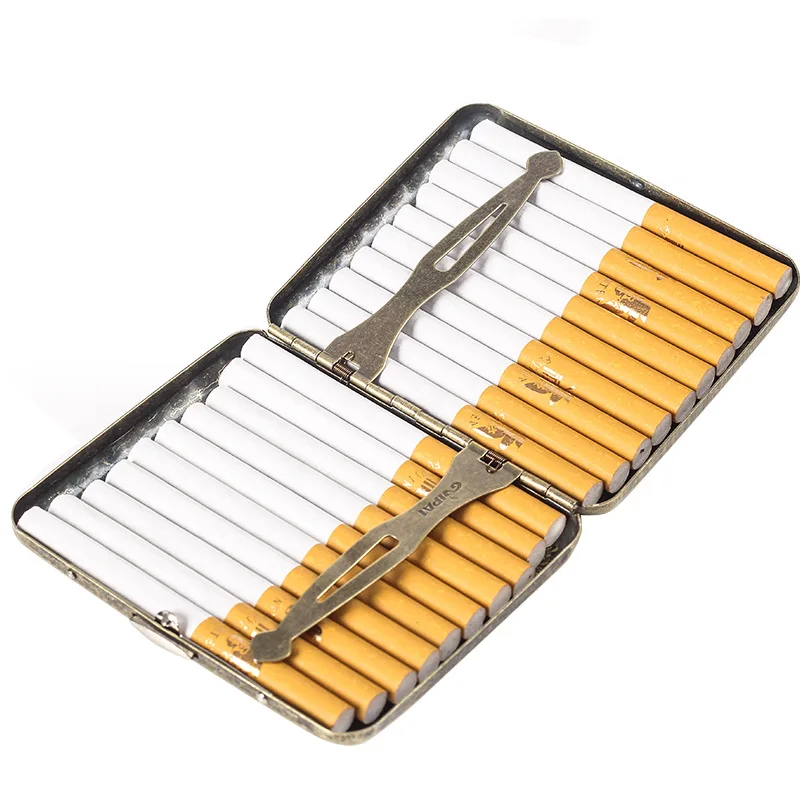 Retro Cigarette Box Case Holder Container Cigar Cigarette Tobacco Storage Box Case With Gift Box Smoking Cigarette Case Box