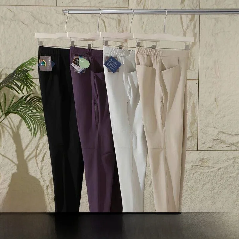 

Мужские легкие эластичные спортивные повседневные брюки для активного отдыха, быстросохнущие, дышащие, весна-лето, новинка, из нейлона и спандекса