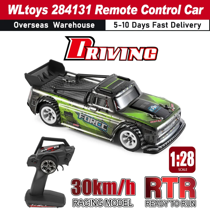 WLtoys 284131 Remote Control Car 1/28 Short Truck 2.4GHz Remote Control Car 30km/h High Speed Kids Gift RTR with Metal Chassis