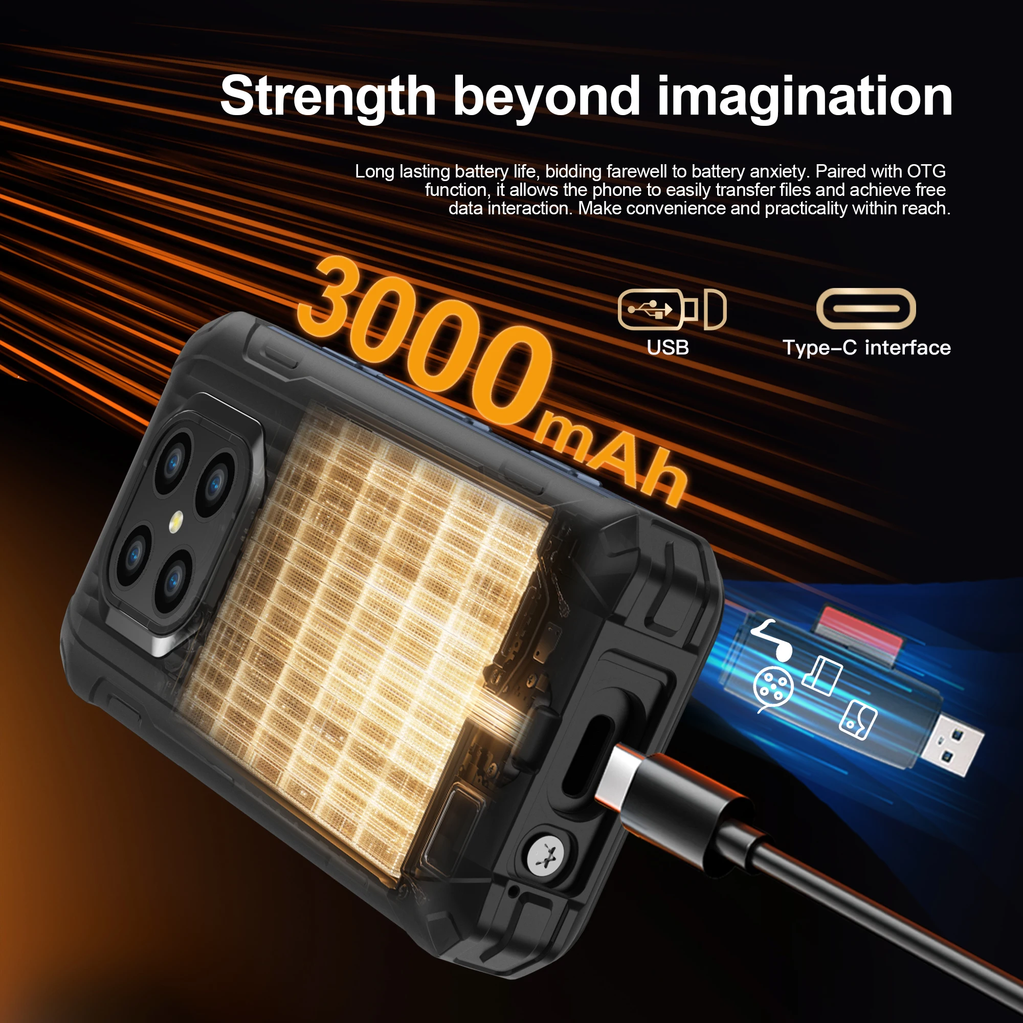 SERVO TANK500 4G PTT Smartphone Android 12 6+128GB Dual Camera 5MP+13MP 3.88"Display IP68 Waterproof Rugged Mobile Phone 3000mAh