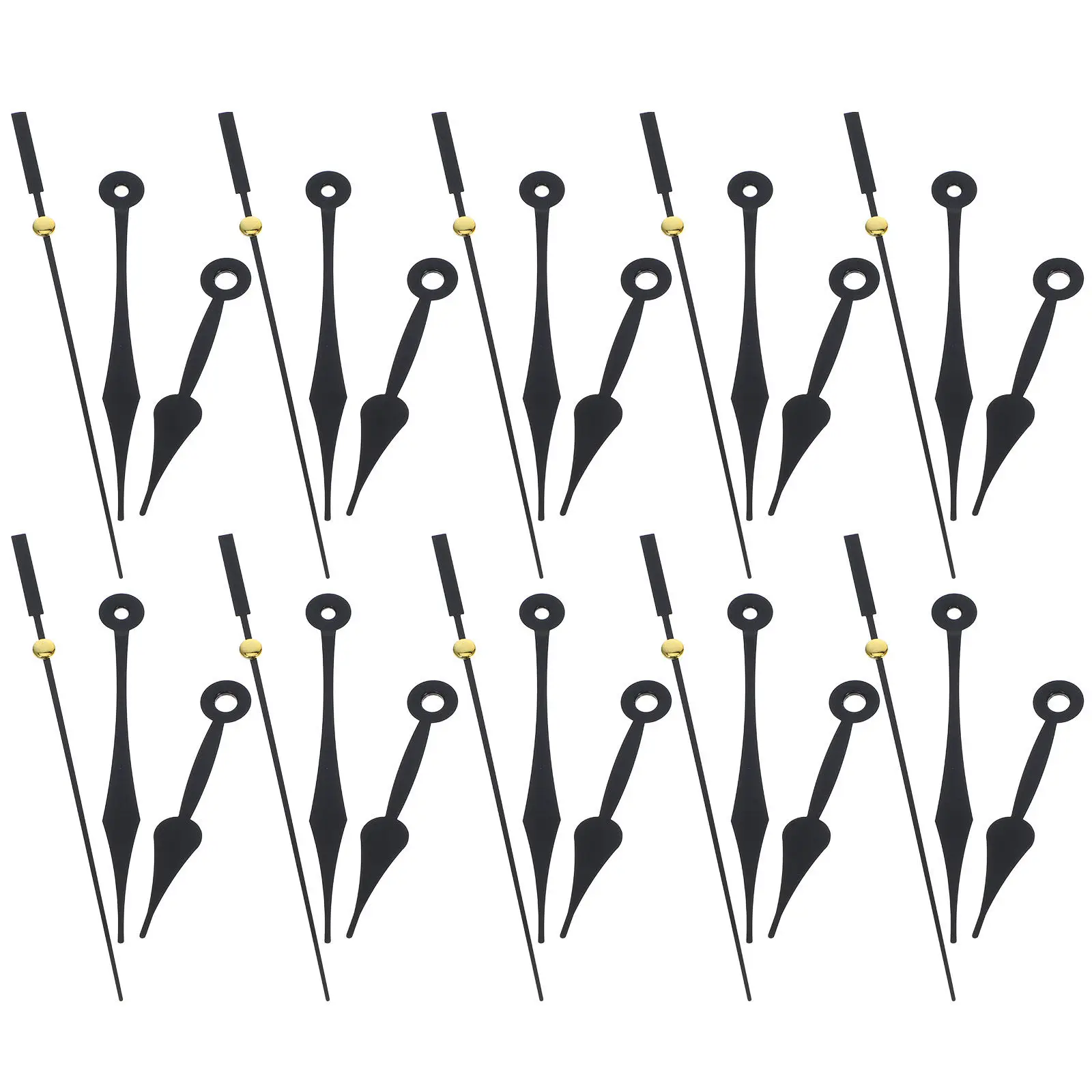 10Sets Plastic Clock Hands Kit Delicate Elegant Wear-Resistant Clock Pointer Replacements for DIY Crafting Repairing Wall