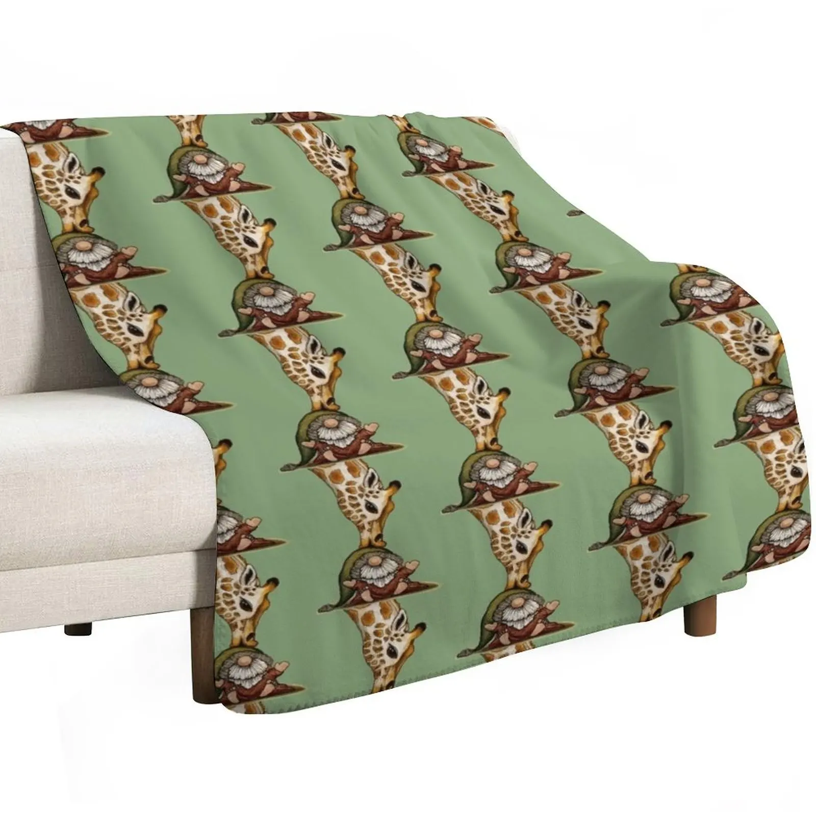 Giraffe and Gnome Throw Blanket Luxury Thicken blankets ands Polar Luxury Quilt Decoratives Blankets