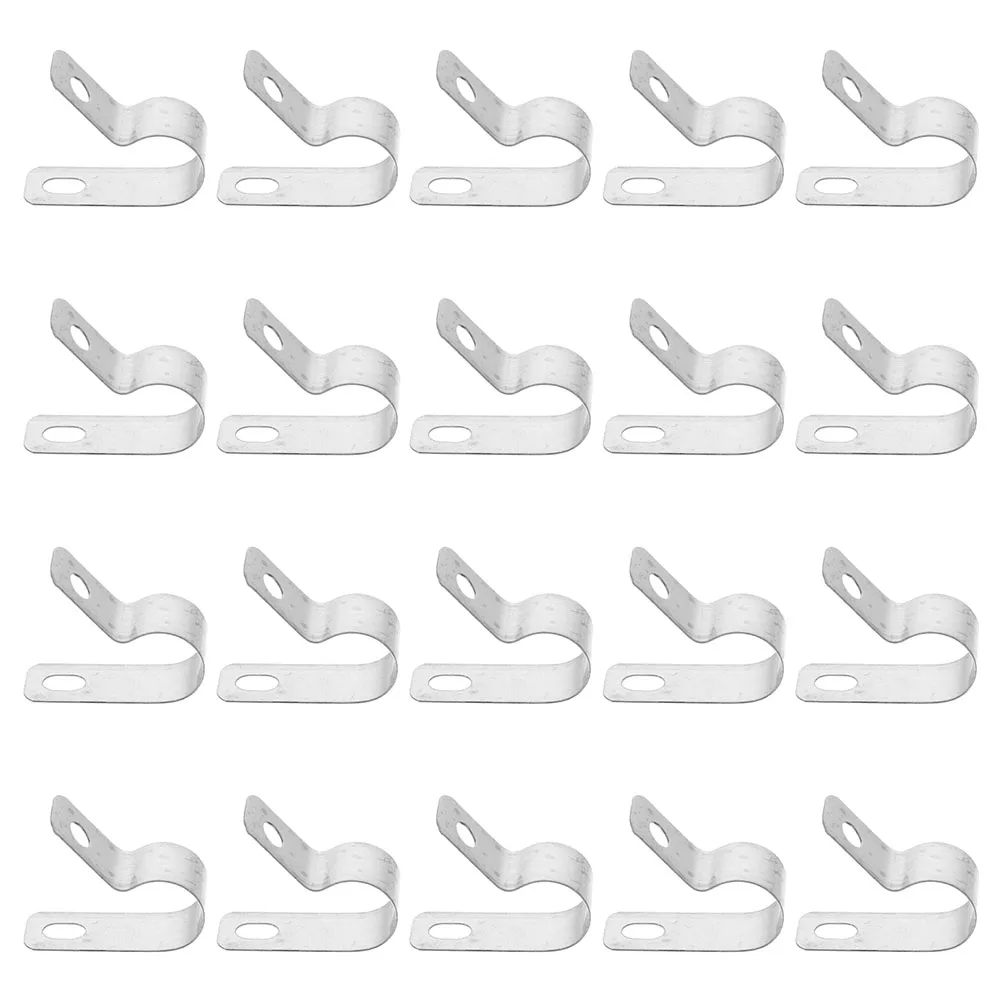 

50 Pcs Type Wire Clamps Stainless Steel Cable Clamps Cable Clips for Cord Management Electrical Wire Harness Accessories
