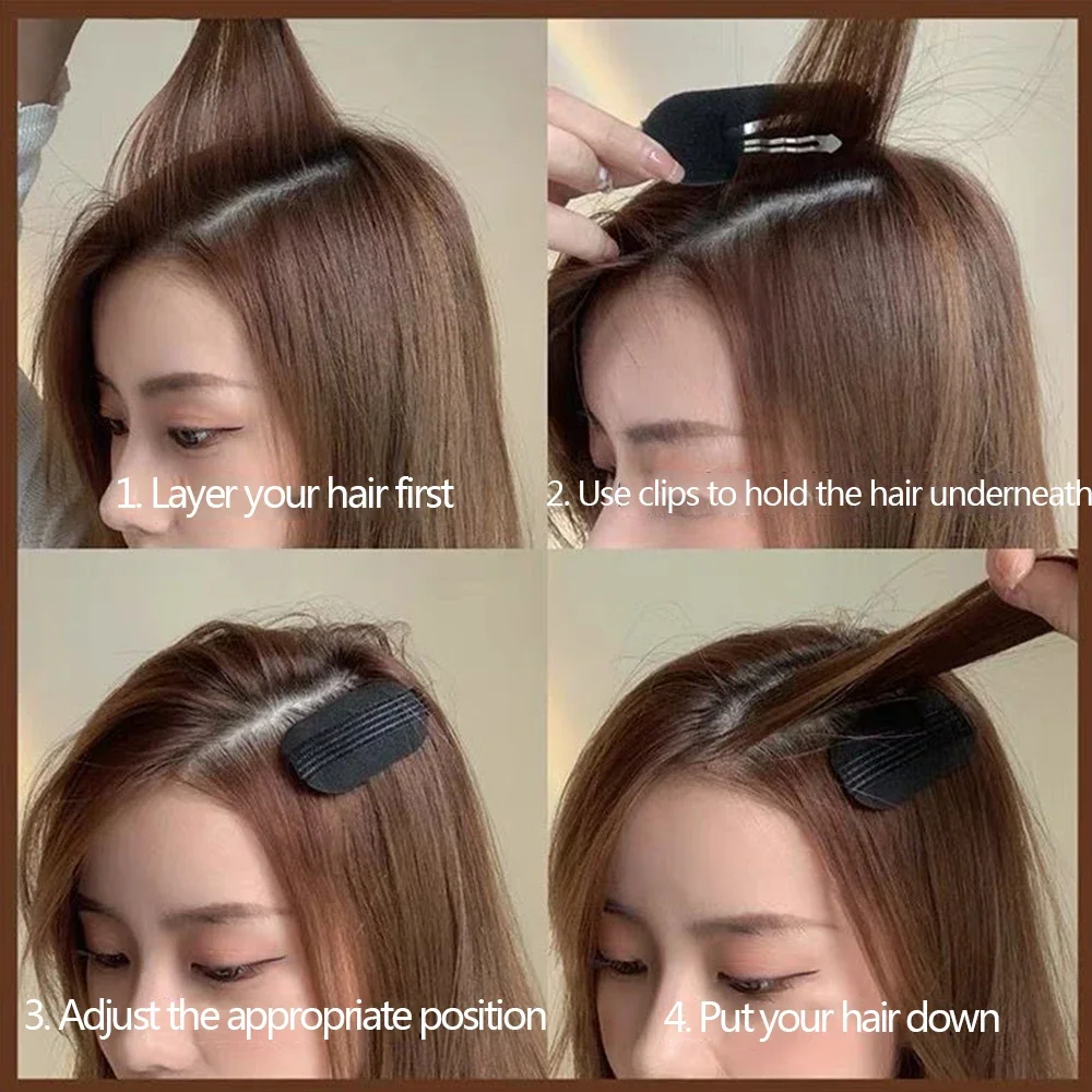 Ladies Breathable Fluffy Hair Clips Invisible Hair Pads Root Pads Sponge Professional Makeup Comb Princess Hair Styling Tools