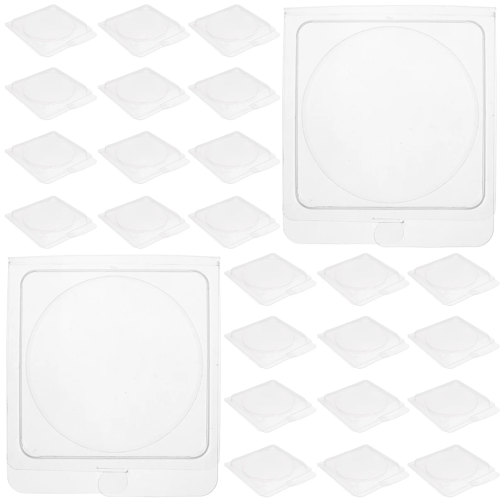 40 pièces de palettes de fard à joues vides 59 mm, boîte de surligneur DIY, boîte de maquillage en plastique transparent, plateaux de maquillage rechargeables, organiseurs pour femmes, beauté personnalisée