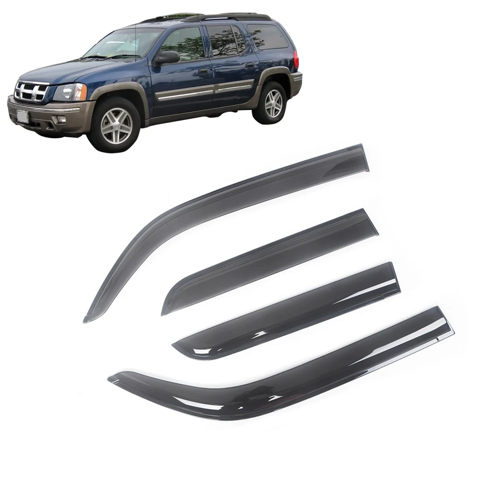 

Для Isuzu Ascender 2003-2008 автоматические дефлекторы боковых окон, черные козырьки от дождя, дверной козырек, вентиляционный козырек, темный дым, вентиляционный козырек