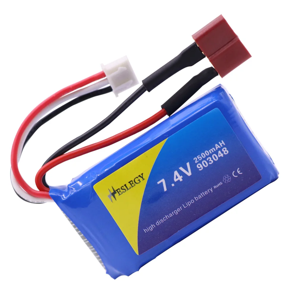 7.4V 2500mAh 903048 2S Lipo BatteryT/JST/SM Plug For Wltoys V353 A949 A959 A969 A979 k929 7.4 V Battery For RC toys Cars parts