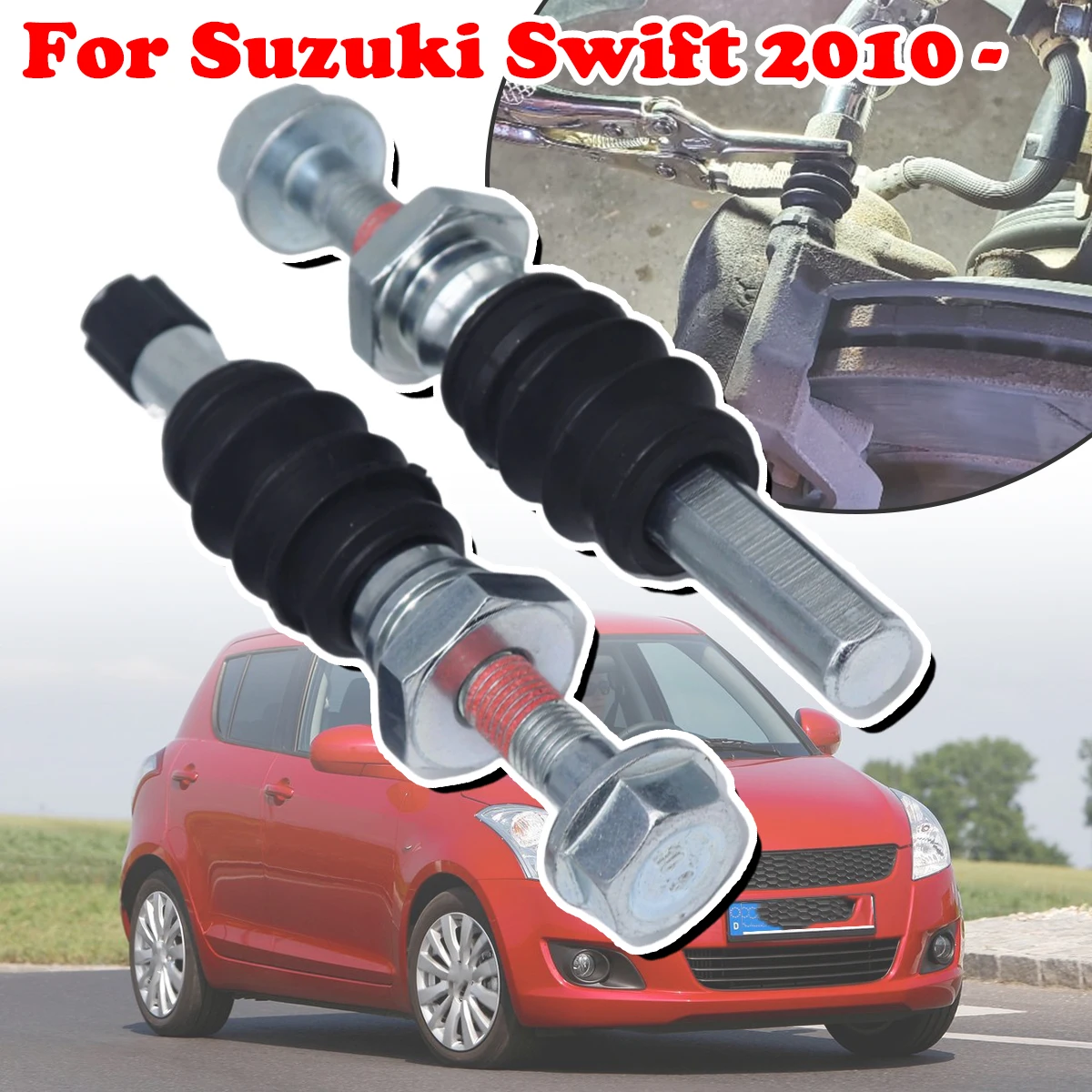 

For Suzuki Swift 2010- Front Brake Caliper Slider Guide Pins Bolt Kit Left Right Disc Housing Bellows Sleeve Bushing Parts Hex