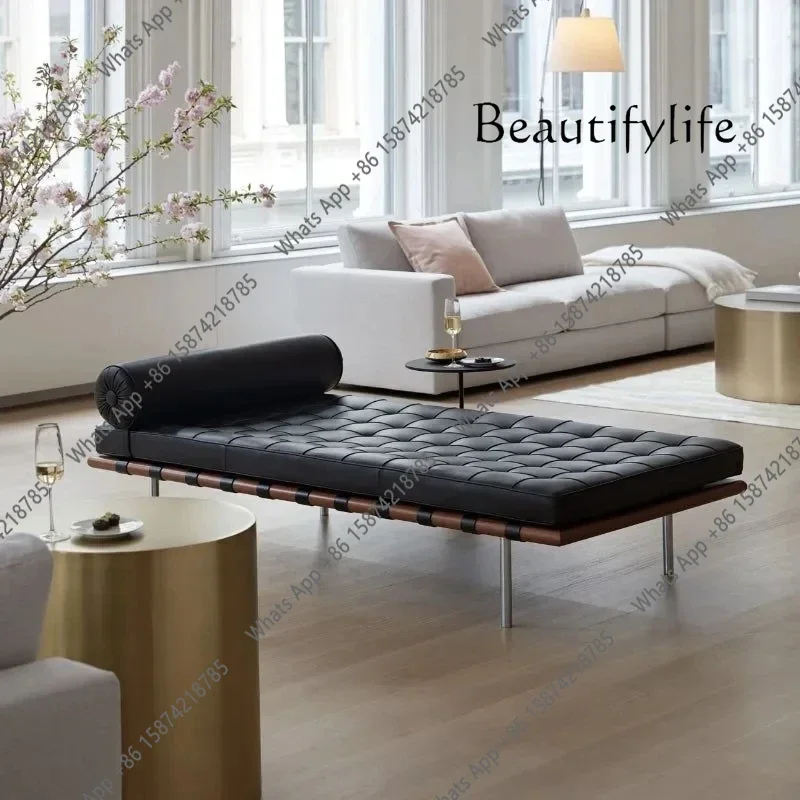 J Living Room Bed Barcelona Sofa Bed Recliner Modern Leather Simple Office Hotel Designer Divan Dermis Bench Beach Chair