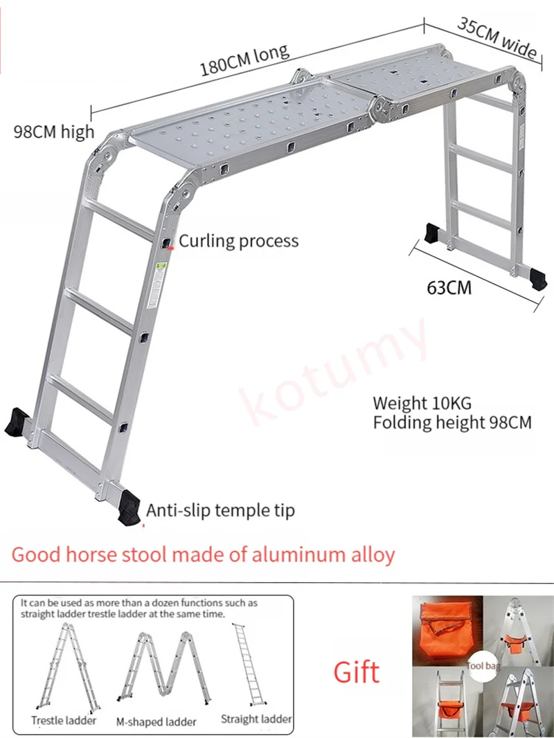 Imagem -06 - Multifuncional Folding Horse Stool Espessamento Andaimes Lifting Platform Construção Engenharia Escada Escadas