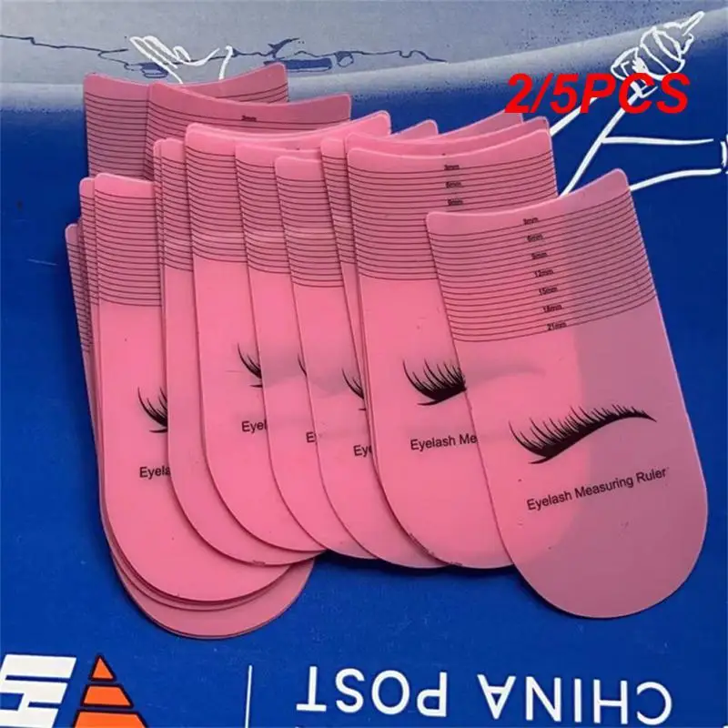 2/5PCS Eyelash Length Measuring Ruler Portable Eyebrow Soft Plastic Ruler Makeup Tool Eyelash Extension Growth Accessory