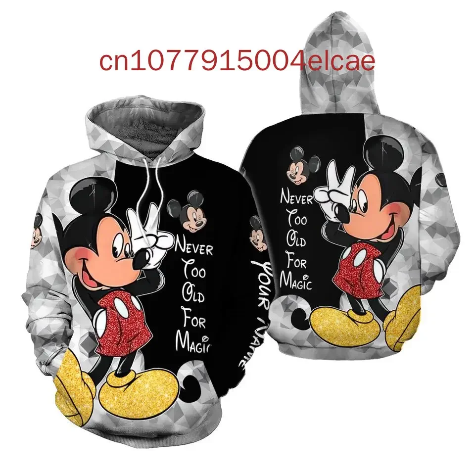 

Disney Mickey Mouse World 3D Hoodies New Printed Casual Street Harajuku Y2K Men's and Women's Hoodie