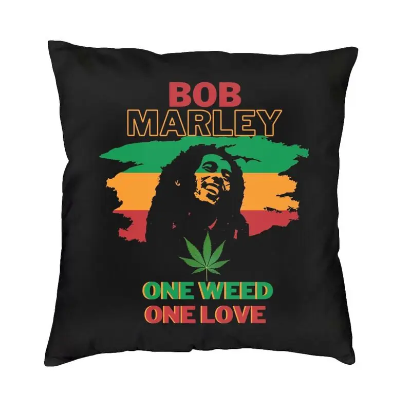 Jamaica Reggae Music Bob Marley Square Throw Pillow Cover Home Decor 3D Double-sided Printing Cushion Cover for Living Room