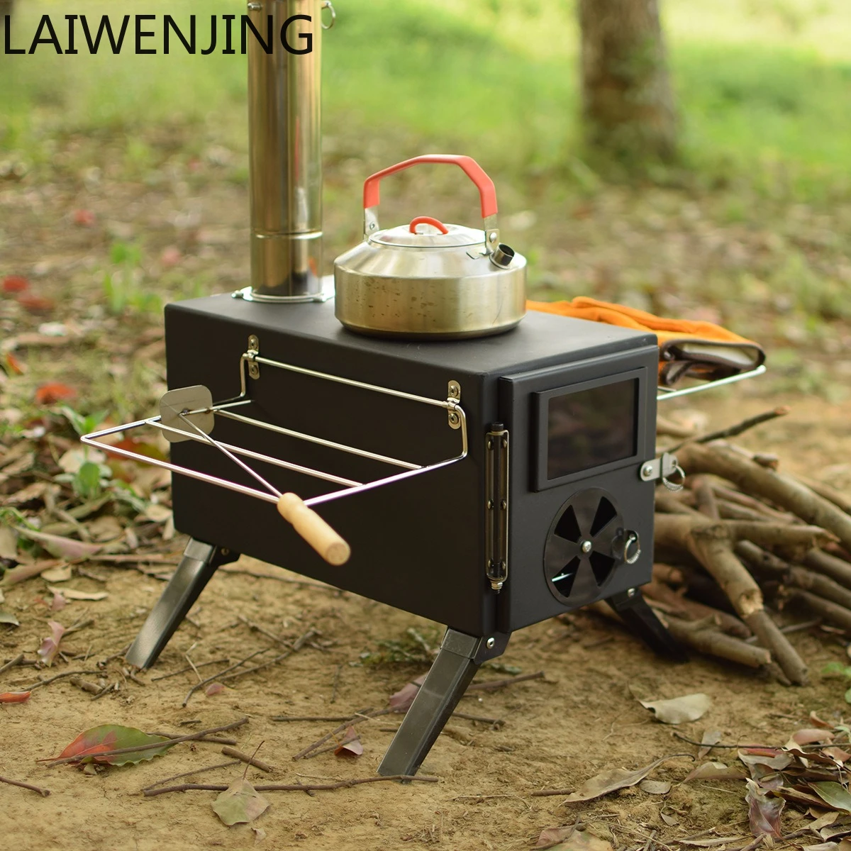

HLZ outdoor camping tent foldable portable stainless steel wood stove