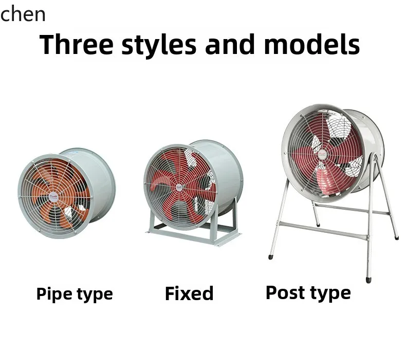 HTT Axial Flow Fan 380V พัดลมดูดอากาศอุตสาหกรรมโพสต์ท่อไอเสียที่แข็งแกร่ง 220V ประเภทท่อ
